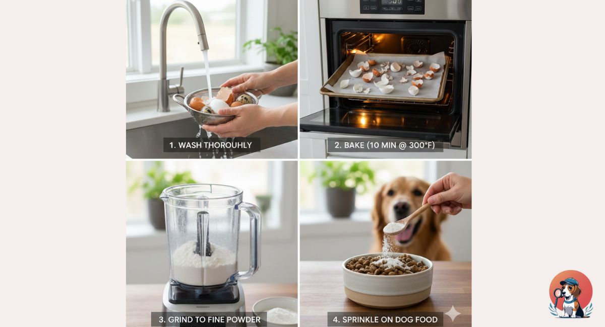 ground egg shells calcium for dogs