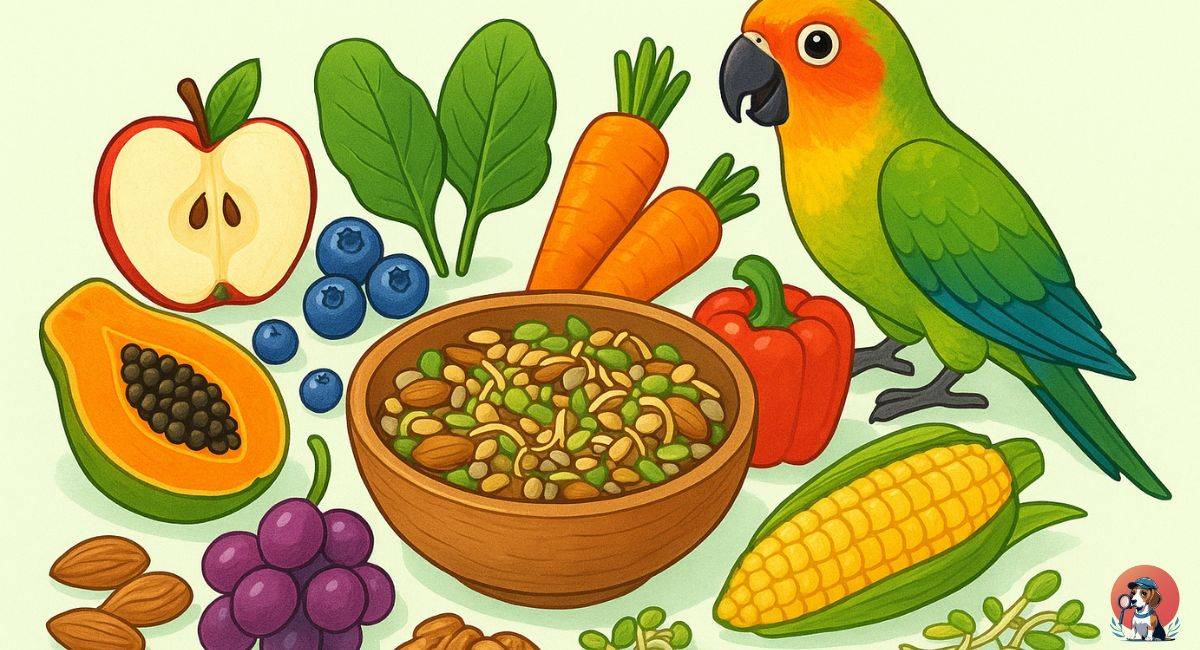 What ingredients should be used in organic parrot food