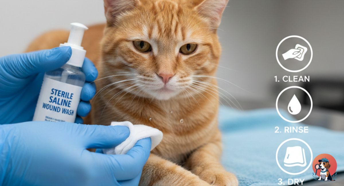 how to clean a cat wound safely 