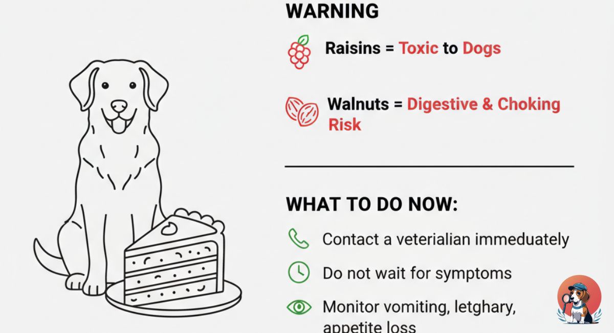 Dog Ate Carrot Cake with Walnuts and Raisins: What to Know